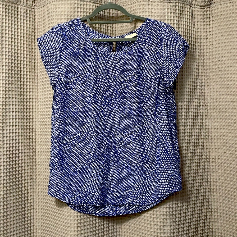 Joie blue printed blouse